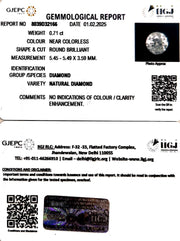 0.71/Cents Natural Diamond with Govt. Lab Certificate-120000